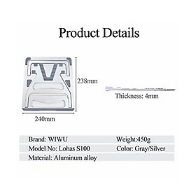 Giá Đỡ Aluminum Wiwu S100  Dành Cho Macbook, Laptop 13 Inch Đến 15.5 Inch Chất Liệu Nhôm Nguyên Khối - Hàng Chính Hãng