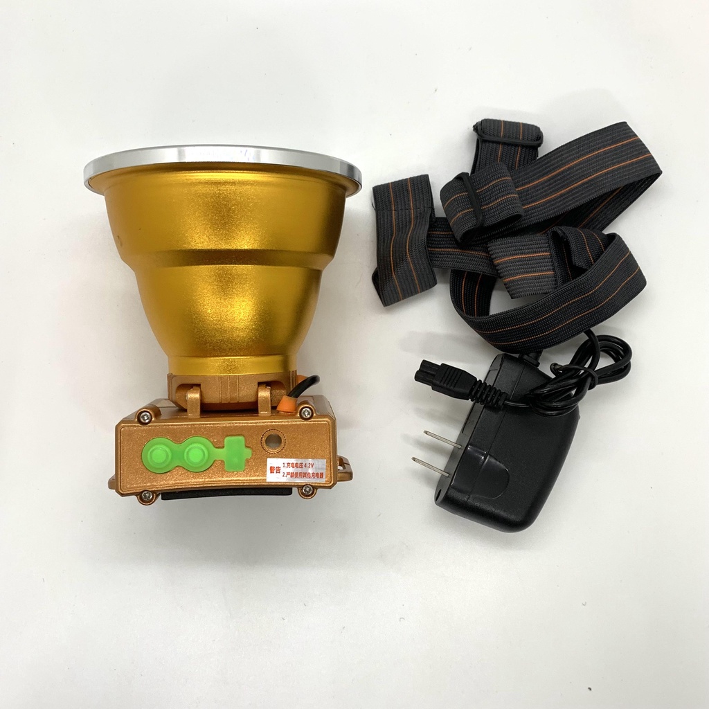 Đèn pin đội đầu siêu sáng, đèn đeo đầu GPX H10 có 2 công tắc phản quang chóa 10cm