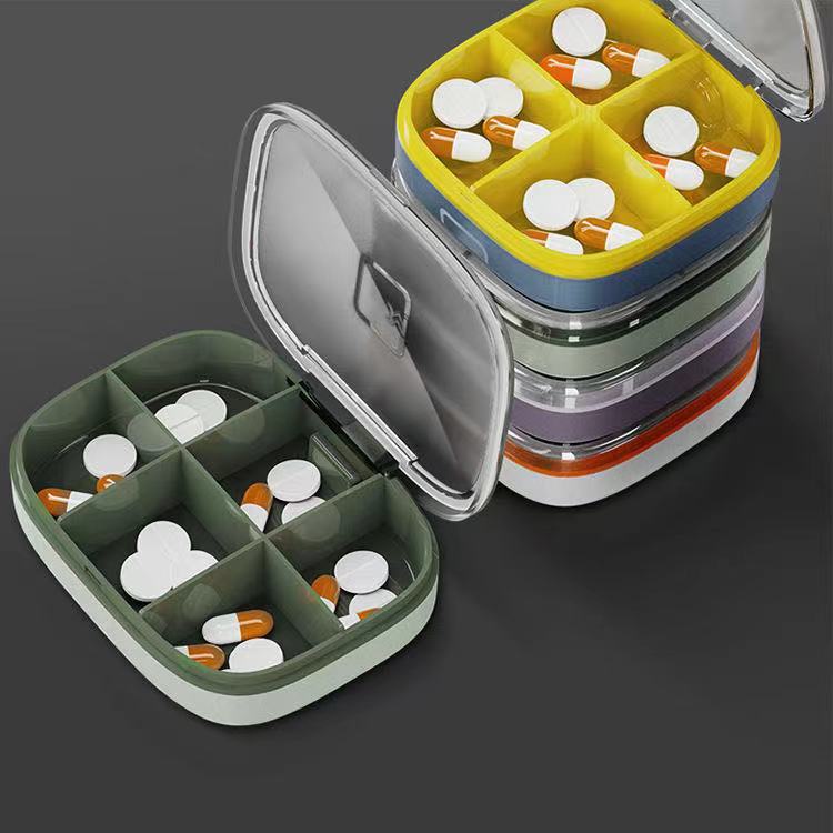 Portable Storage Box 7 days Pill Box Convenient Travel Weekly Candy Box 4/6 Grid Medicine Organizer Case
