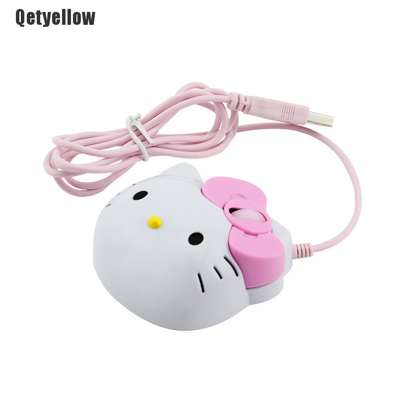 Chuột Chơi Game Có Dây Usb 2.0 Hình Hello Kitty 3d Màu Hồng