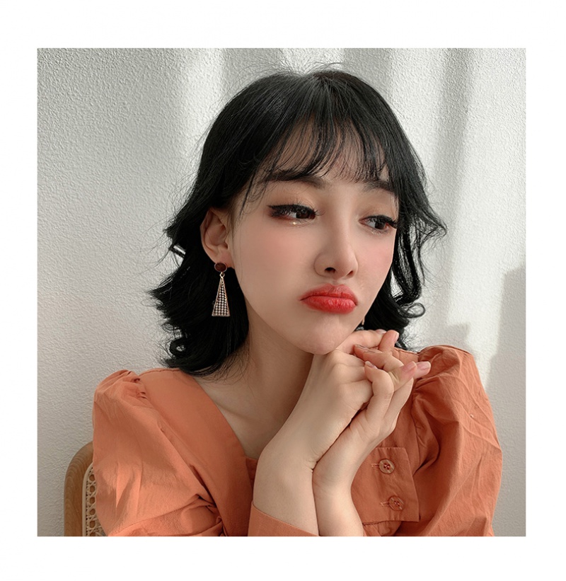 Hoa Tai Dáng Dài Mạ Bạc Thiết Kế Đơn Giản Thời Trang