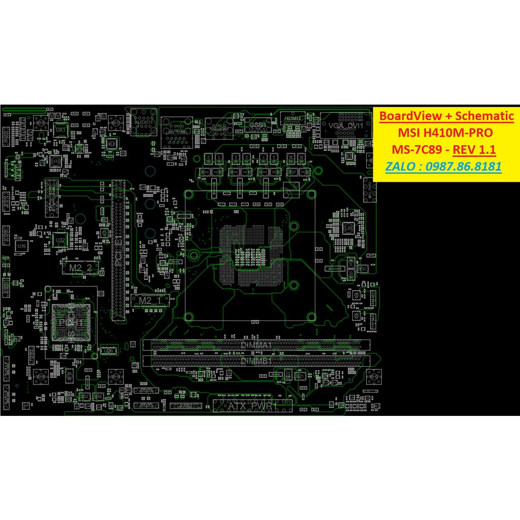 Boardview + schematic Msi H410M-PRO (MS-7C89)  REV 1.1