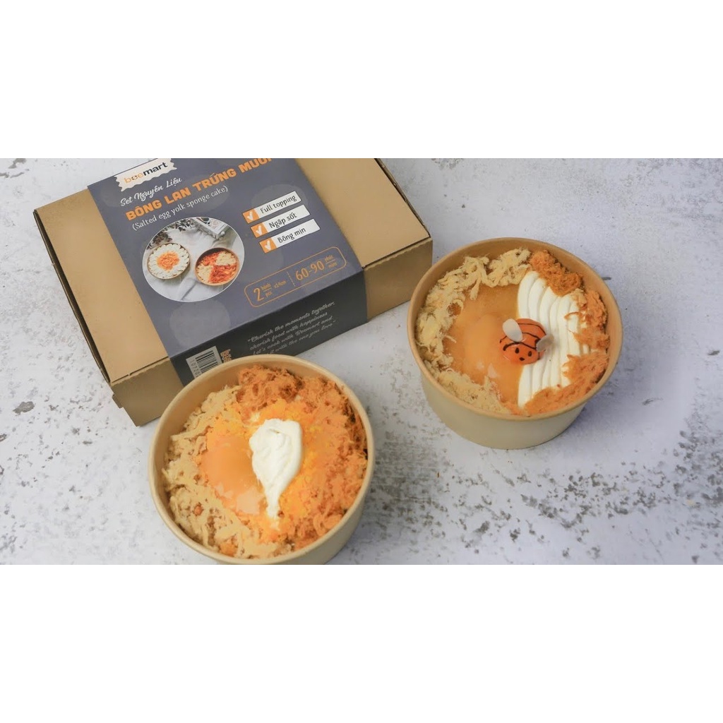 Set nguyên liệu làm bông lan trứng muối 2 loại sốt cực đỉnh (sốt dầu trứng+ sốt phô mai)