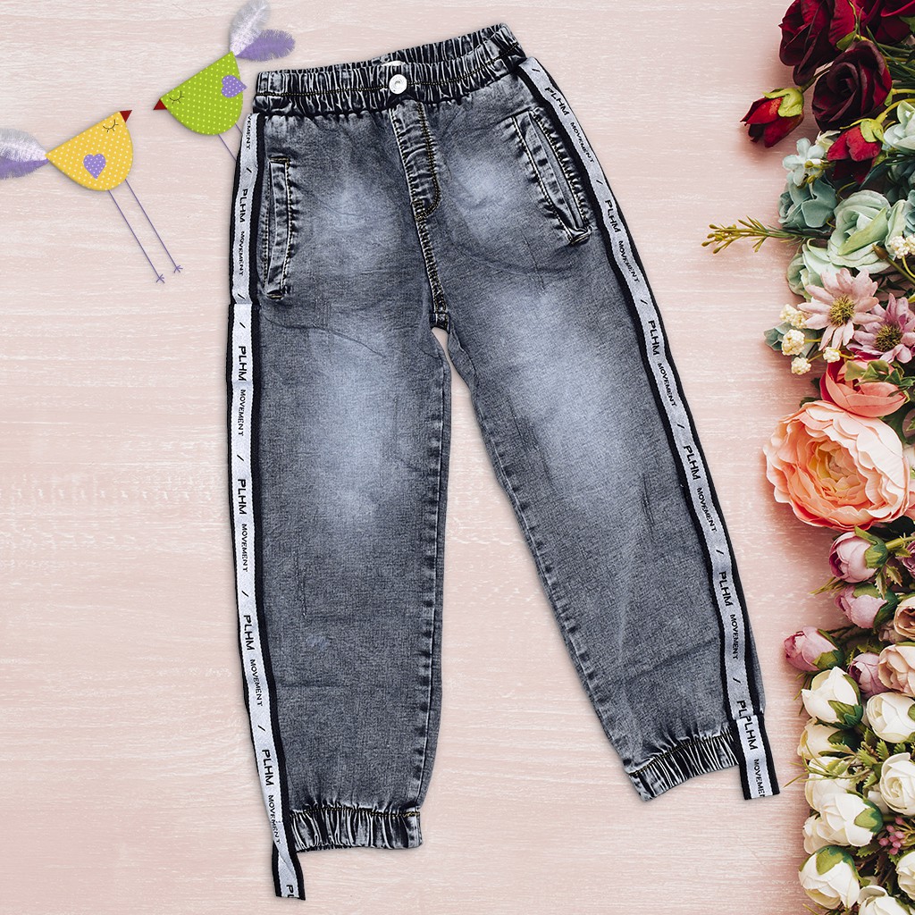 Quần jean dài bo ống cho bé gái size đại (quần jogger)