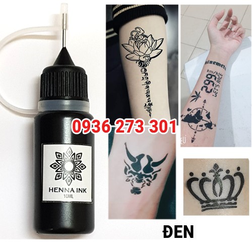 [Sỉ ] Mực xăm tạm thời, mực henna, Hình xăm TẶNG 100 HÌNH KHUÔN ngẫu nhiên