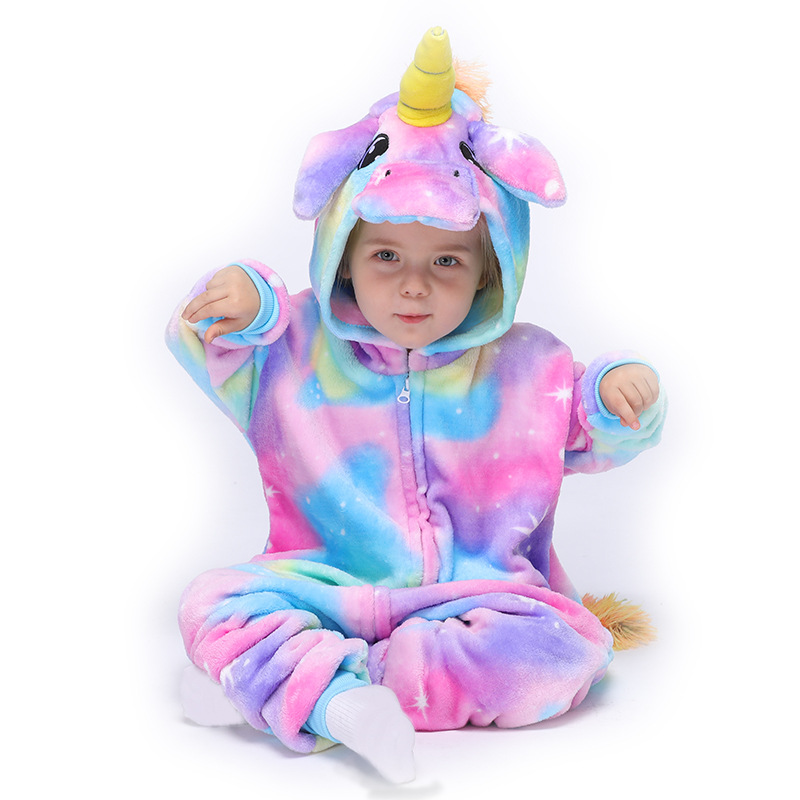Bộ Đồ Ngủ Liền Thân Hình Kỳ Lân Hoạt Hình Dễ Thương Cho Bé