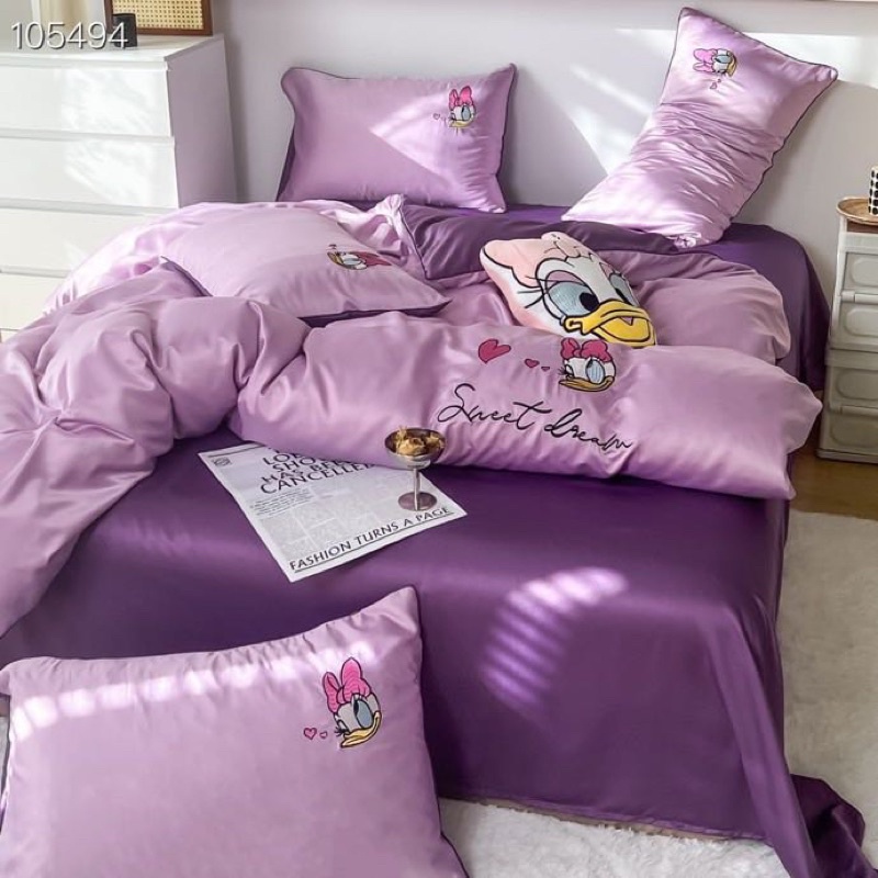 Set Chăn Ga Gối Phi Lụa Hoạ Tiết Disney Cho Bé Yêu (set 5 món) SHOP vũ thị thơm