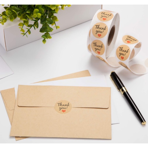 Cuộn Set 500 Sticker Nhãn Dán &quot;Thank You&quot; - MyNa Mart