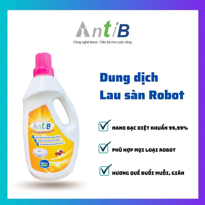 Nước lau sàn chuyên dụng cho Robot lau nhà - Hương Chanh và Quế 1L - AntiB