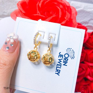 Bông tai tòn ten quả cầu kim tiền tài lộc thiết kế cao cấp Orin T591