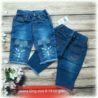 Quần jean lửng bé gái Size đại