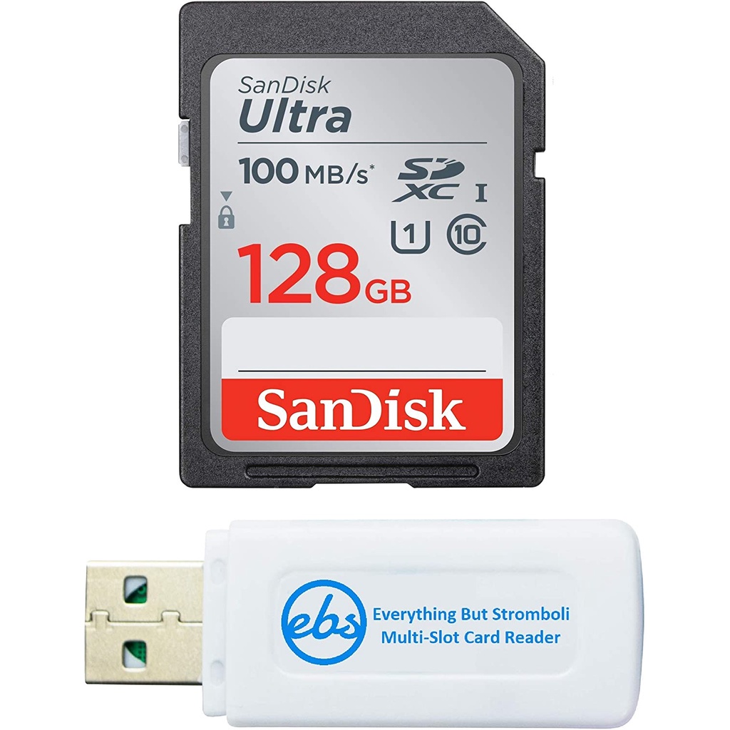 Thẻ Nhớ 128GB SDXC SD Ultra Class 10 Cho Máy Ảnh Kỹ Thuật Số Canon EOS Rebel SL3 SL2 SL1