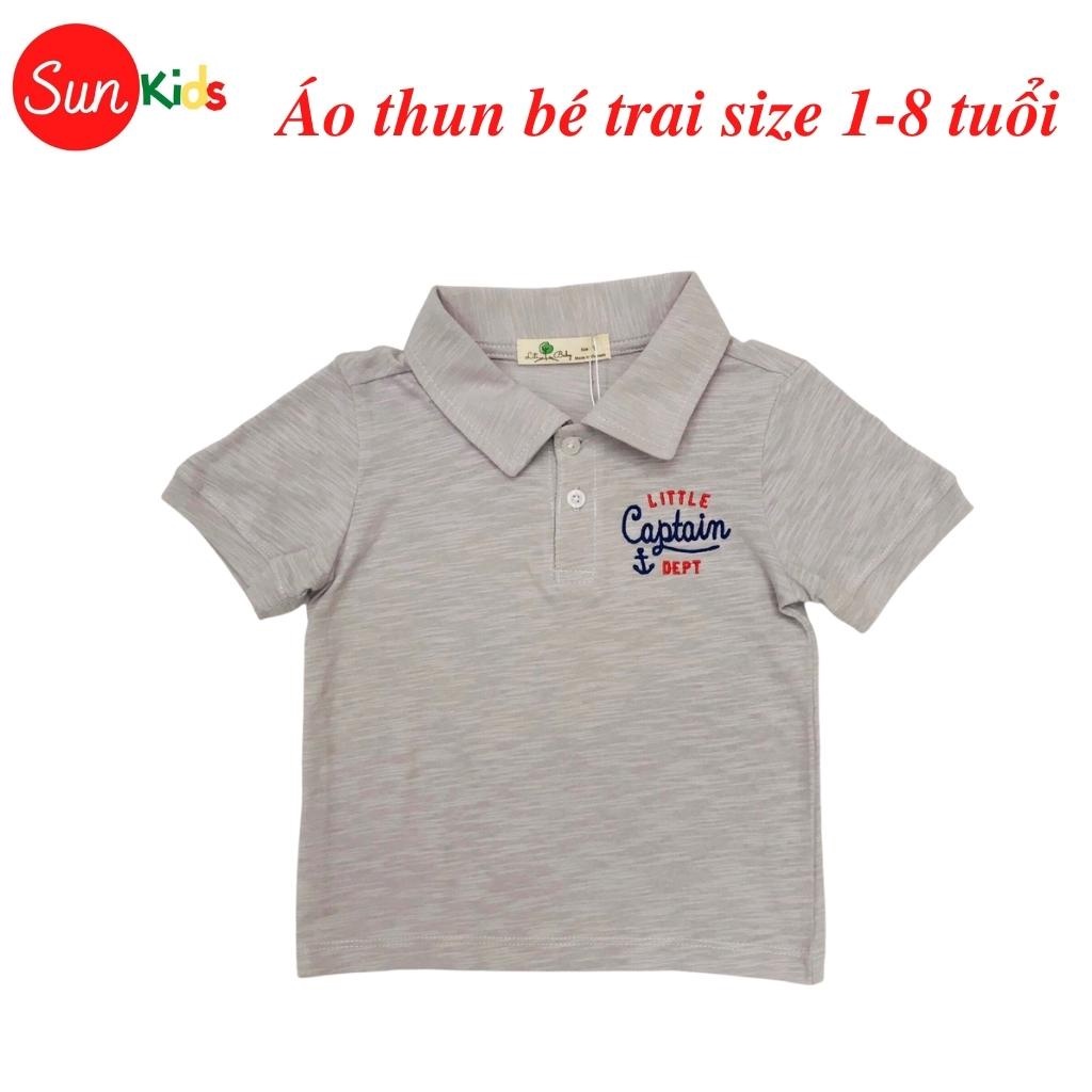 Áo thun bé trai, áo phông bé trai có cổ, size 1-8 tuổi, chất cotton mềm mát - SUNKIDS1