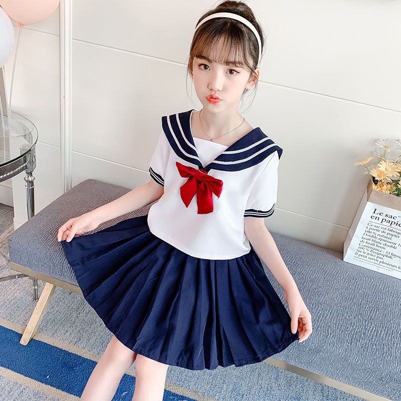 Bộ Đồng Phục Học Sinh Hai Mảnh Gồm Chân Váy Đồng Phục Thủy Thủ jk 2022 7.25 Cho Bé Gái