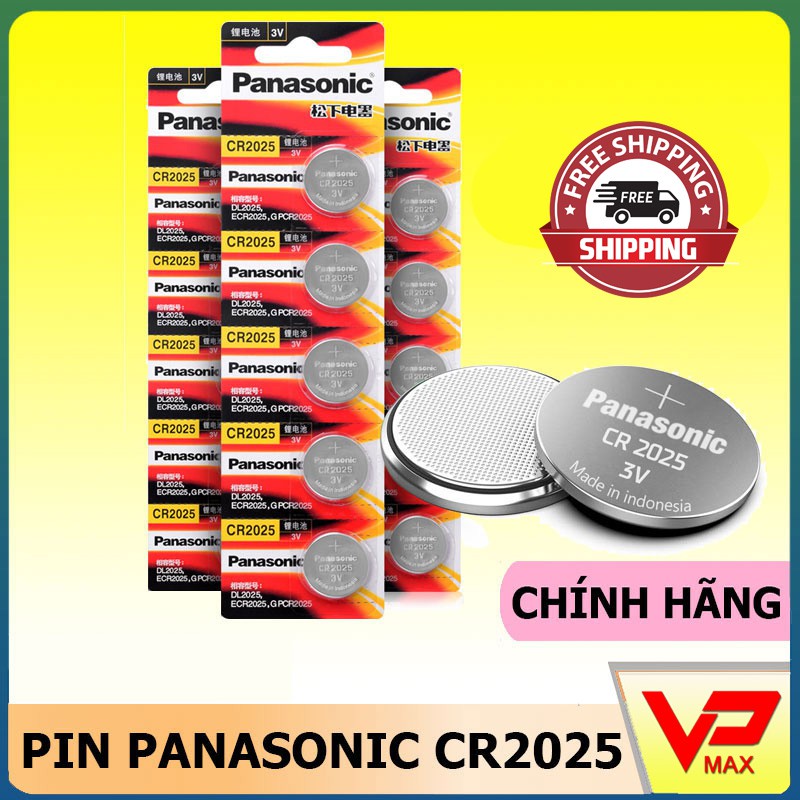 Combo 1 Vỉ 5 viên 2 Viên  Pin panasonic CR2032 2025 hàng cao cấp cho đồng hồ, điều khiển, chuông báo..