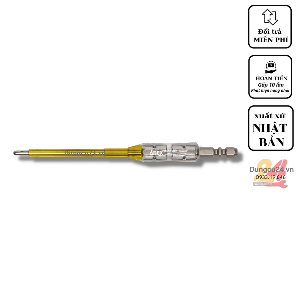 Mũi vít cách điện 1000V ANEX AZM-2150  Nhật bản
