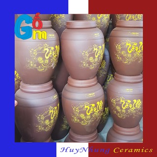 Chum Sành Ngâm Rượu Loại 30L Hàng Không Men Gốm Sứ Bát Tràng