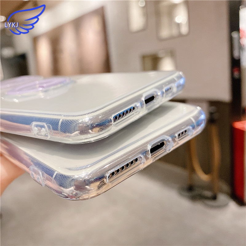 Transparent sliding window with bracket lens protection mobile phone soft case for iPhone 13 11pro 12promax XS XR xsmax 13promax 7p 8p mobile phone protective case TPU