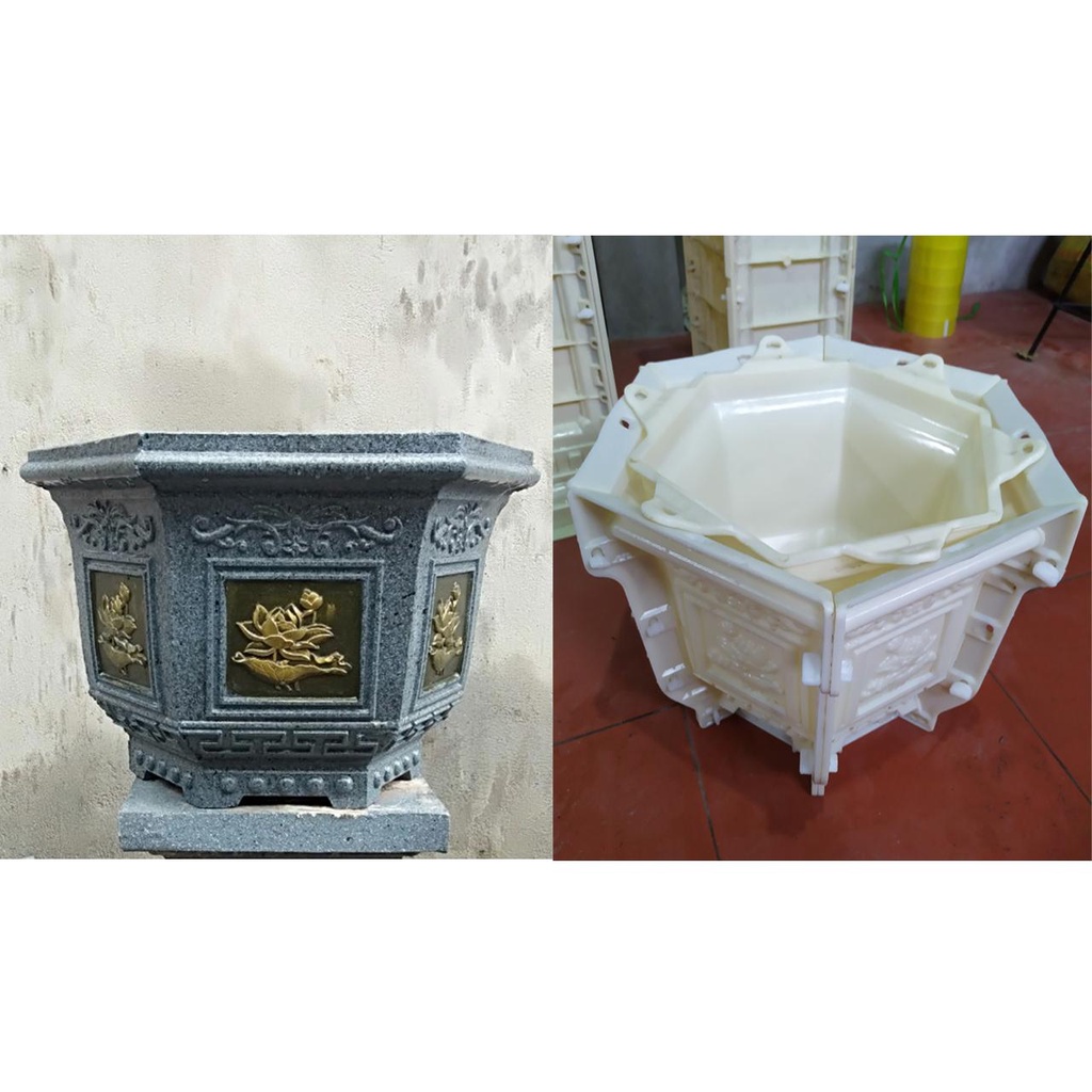 Khuôn chậu cảnh lục giác rộng 25cm cao 20cm