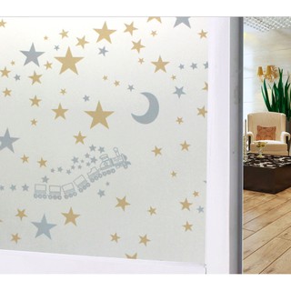 Decal dán kính dài sao vàng có keo sẵn - Khổ rộng 45cm