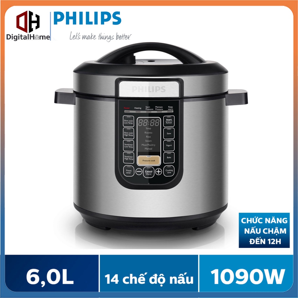Nồi Áp Suất Điện Tử Philips HD2137/65 , Hàng Chính Hãng BH 2 Năm