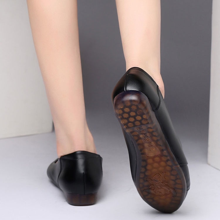 Giày Da Đế Mềm Chống Trượt Thời Trang Cho Phụ Nữ Trung Niên