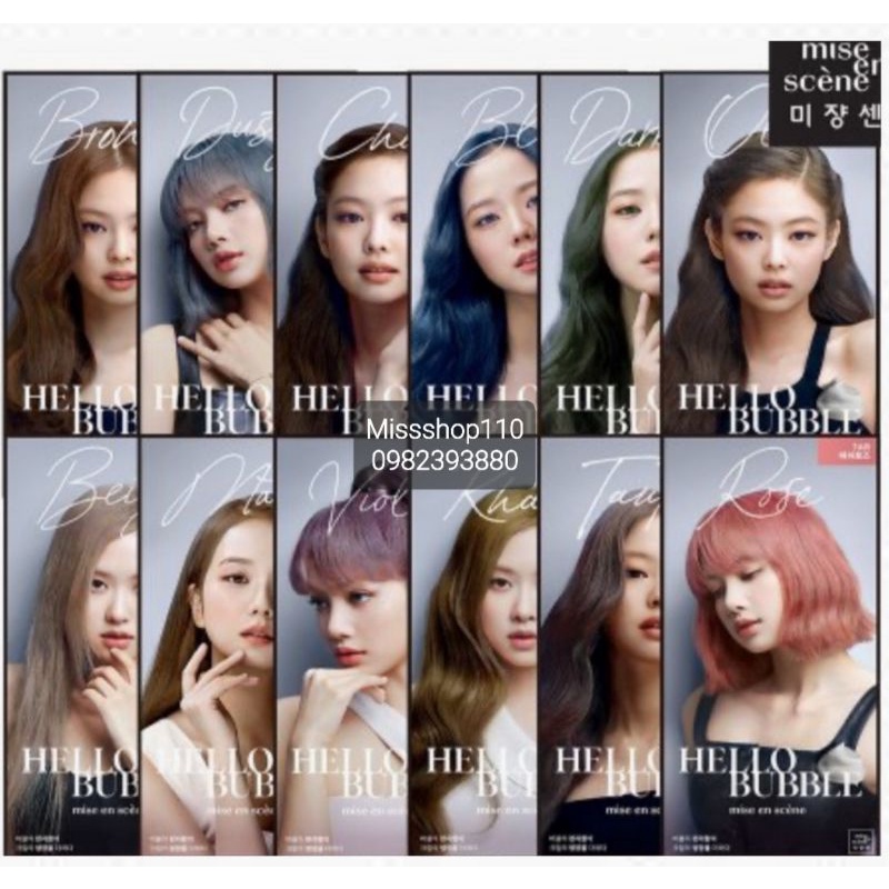 THUỐC NHUỘM TÓC HELLO BUBBLE THAN CHÌ 5A MẪU MỚI 2022 BLACKPINK