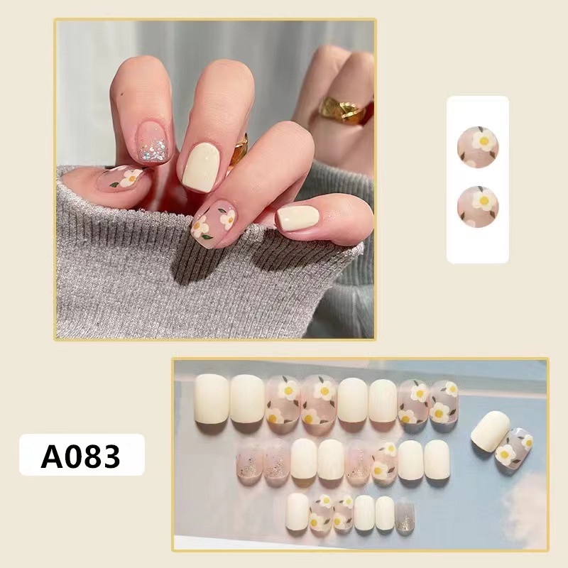 Bộ 24 móng tay giả /Kèm keo/ làm nail ABa