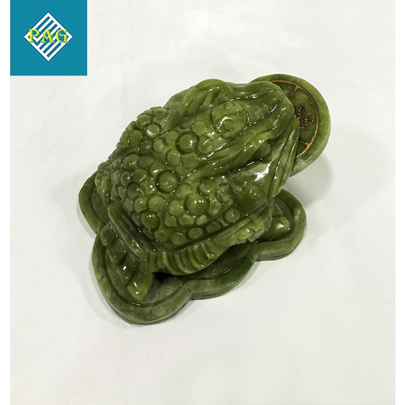 THIỀM THỪ CÓC NGẬM TIỀN TÀI LỘC ĐÁ LAM NGỌC 1.0 kg