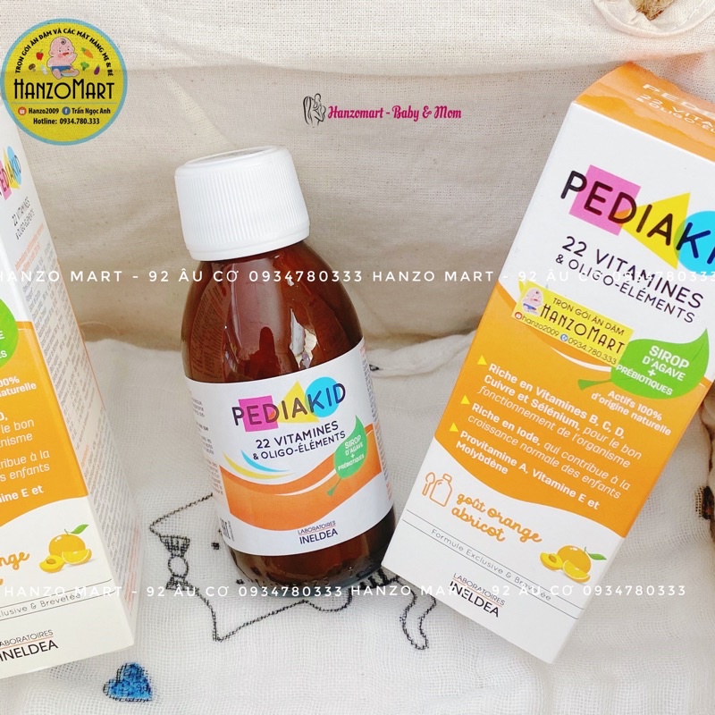 Vitamin tổng hợp Pediakid 22 Vitamins & Minerals, Pháp  bổ sung 22 vitamin và khoáng chất cho trẻ từ 6 tháng tuổi
