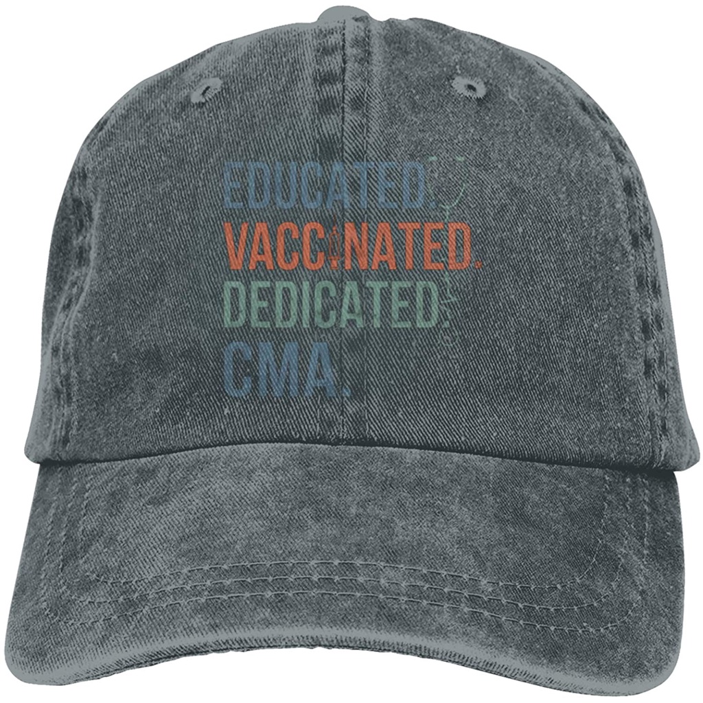 [Party Caps] Garitin Educated Vaccinated Caffeinated Dedicated Cma Fitted Cap Tourist hat – – top1shop