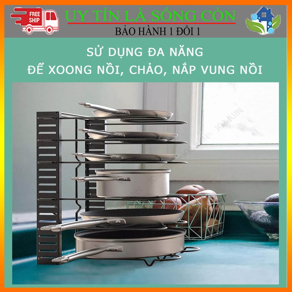 Giá Kệ để xoong nồi đa năng nhiều tầng PiHouse tiết kiệm không gian, sắp đồ gọn gàng
