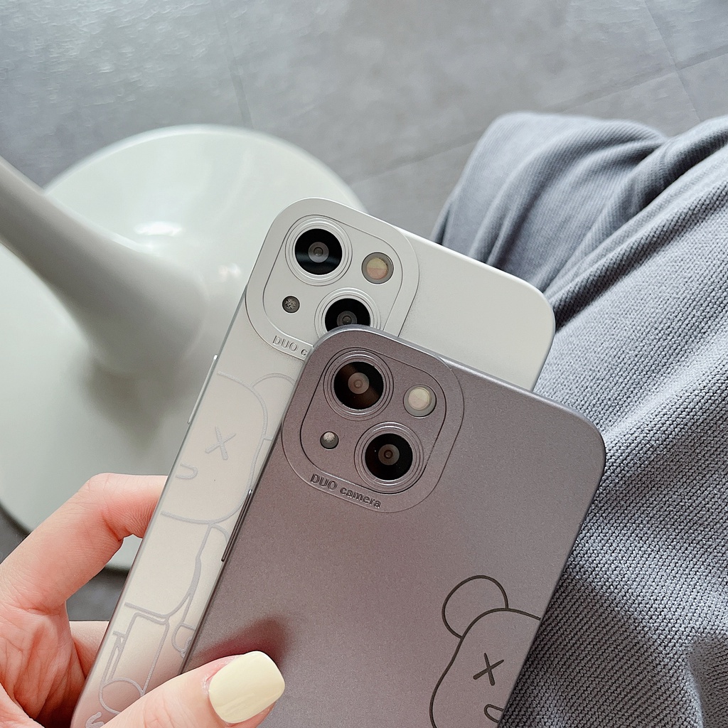 Ốp Điện Thoại Chống Sốc Họa Tiết Gấu Xinh Xắn Cho iPhone 14 / 13 / 12 / 11 / X / 8 / 7P