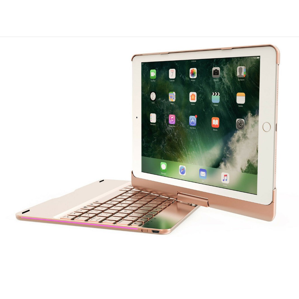 Bàn phím Bluetooth xoay 360 độ dành cho iPad Air 3 10.5 inch - Có 7 màu đèn cho bàn phím