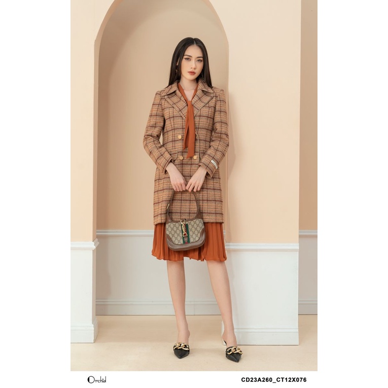 Áo khoác Mangto nữ chất vải dạ kẻ cao cấp Orchid CD23A260 | BigBuy360 - bigbuy360.vn