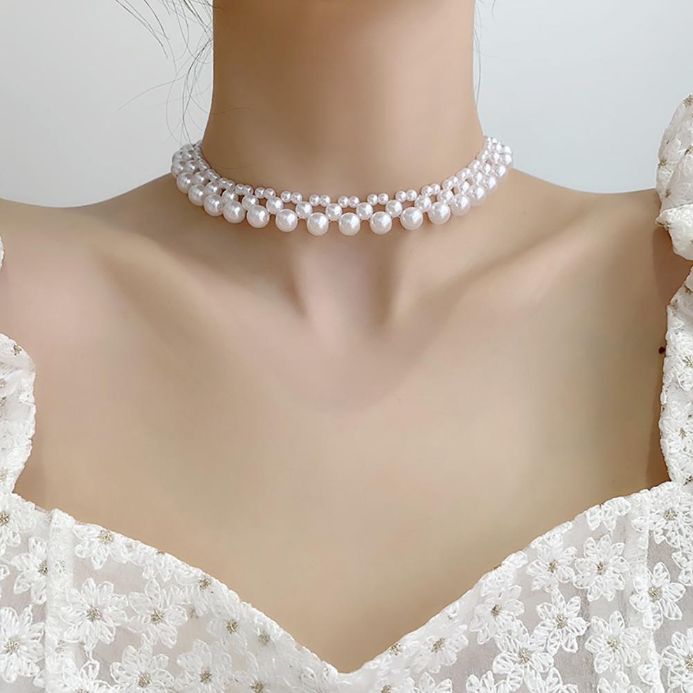 Vòng Cổ Choker Đính Ngọc Trai Thanh Lịch Cho Nữ