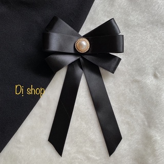 TAG CÀI NƠ DÀI TẦM 16cm ( hạt cườm vàng)