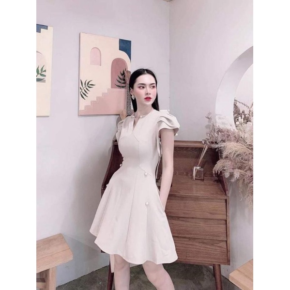váy đầm dự tiệc dáng xoè tay hến