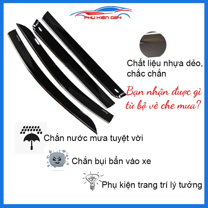 Vè mưa Xpander 2018-2019-2020 vè chỉ inox che mưa bảo vệ xe