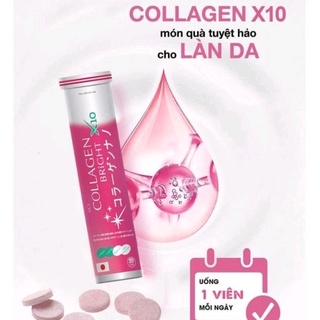 (Chính Hãng) Viên Sủi Collagen Bright X10 Trắng Da - Hộp 20viên