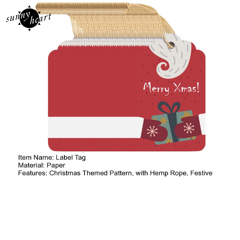 Set 50 Nhãn Treo Bằng Giấy In Họa Tiết Hoa Tuyết Trang Trí Cây Thông Noel