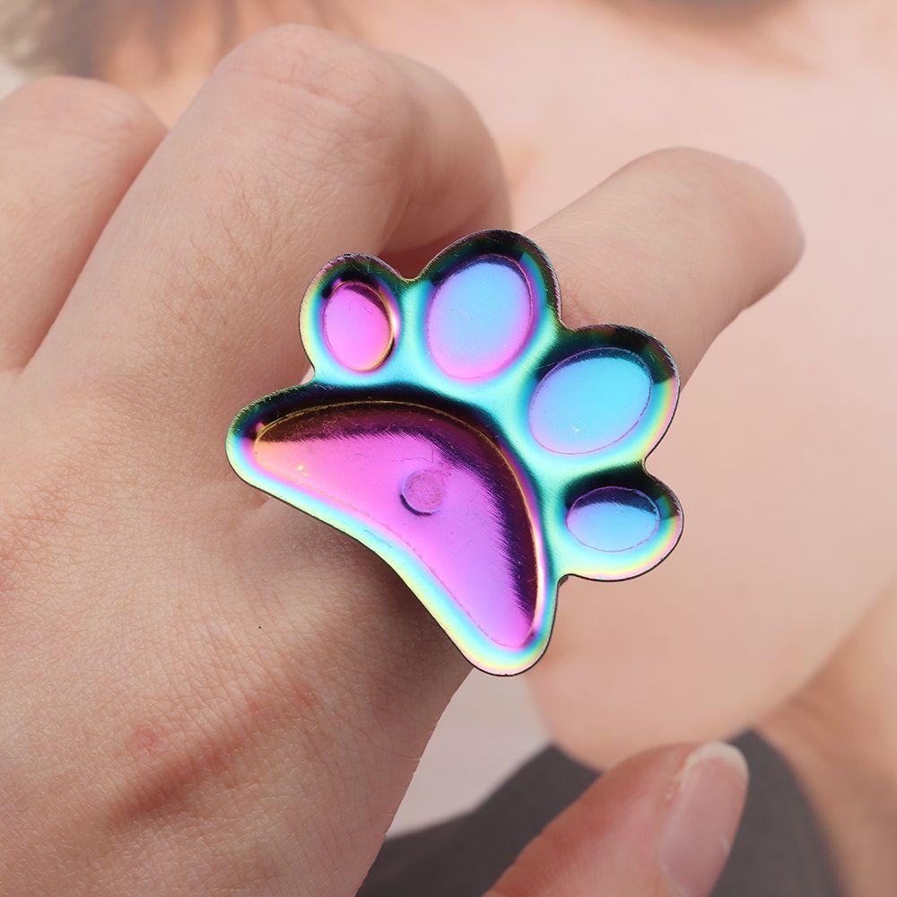 Set 1 / 2 Khay Đựng Màu Sơn Móng Hình Móng Vuốt Mèo Bằng Thép Không Gỉ