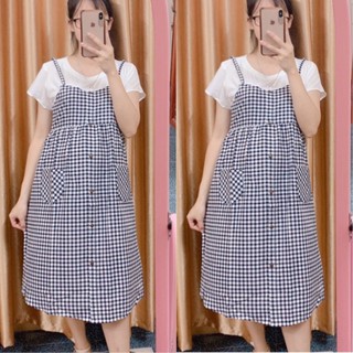 Váy bầu mùa hè kẻ ca rô