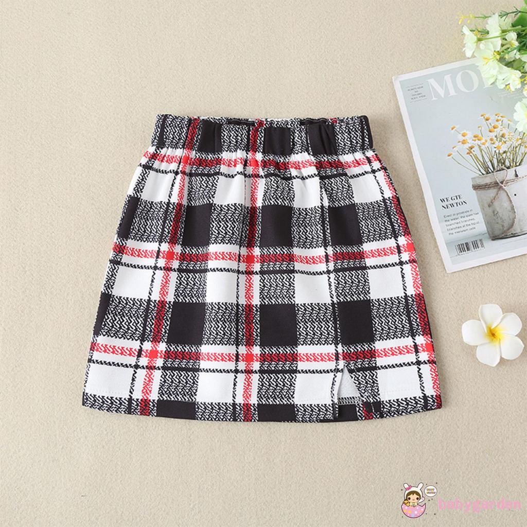 Bộ Áo + Chân Váy Chữ A Màu Trơn Thời Trang Cho Bé Gái