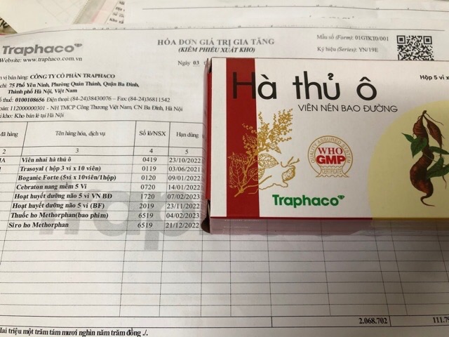 Hà Thủ Ô Traphaco ( hộp 100 viên)