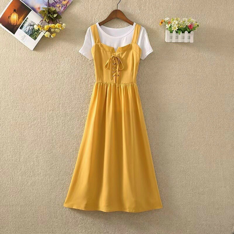 Váy Yếm Lụa Quảng Châu Đan Dây Ngực Siêu Xinh M655 - Lolla_Fashion