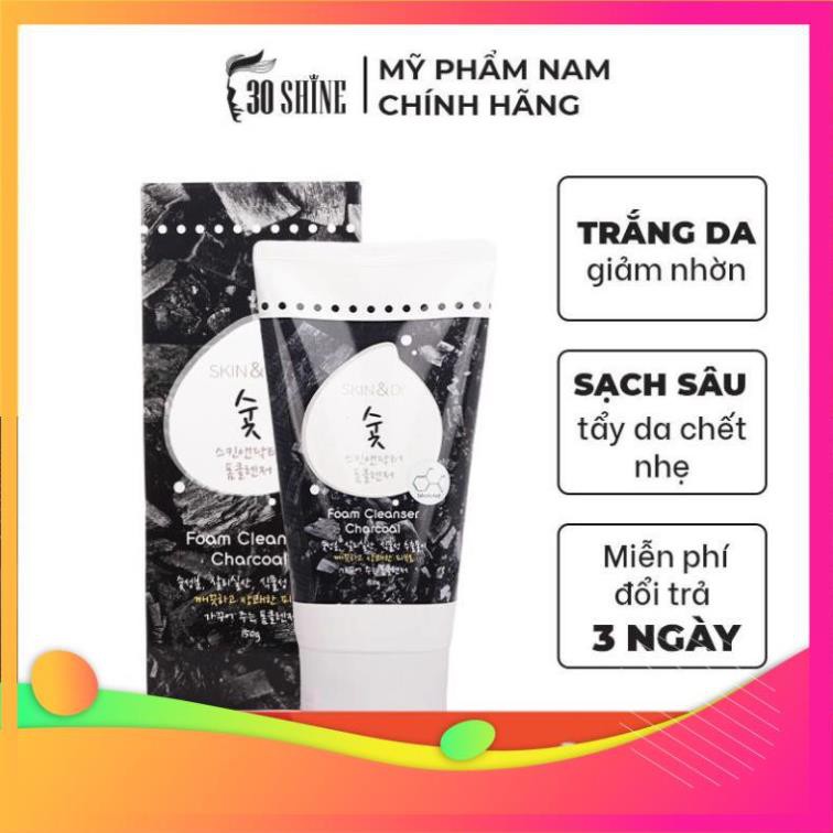 Sữa Rửa Mặt Cho Nam Skin&Dr Than Hoạt Tính 100g - Trắng da kiềm dầu - 30Shine phân phối chính hãng