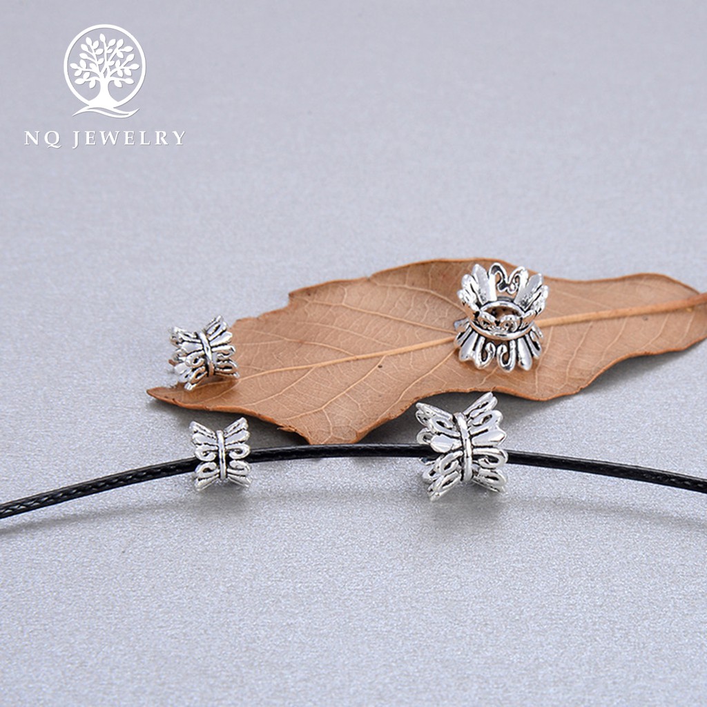 Charm bạc chặn hạt hoạ tiết - NQ Jewelry