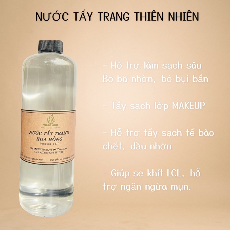 NƯỚC TẨY TRANG THIÊN NHIÊN 1 LÍT
