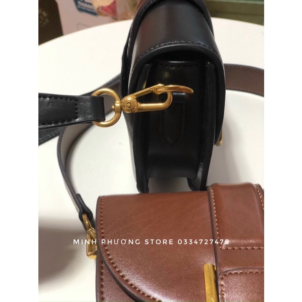 Túi đeo chéo C.N.K khuyết size 19 hai dây đeo chéo và kẹp nách bé bé sang chảnh
